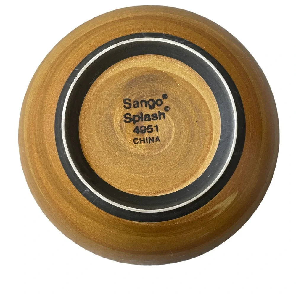 SANGO Splash Brown by Stoneware, Brown Drip Pattern Collectible Bowls‎ - 4951